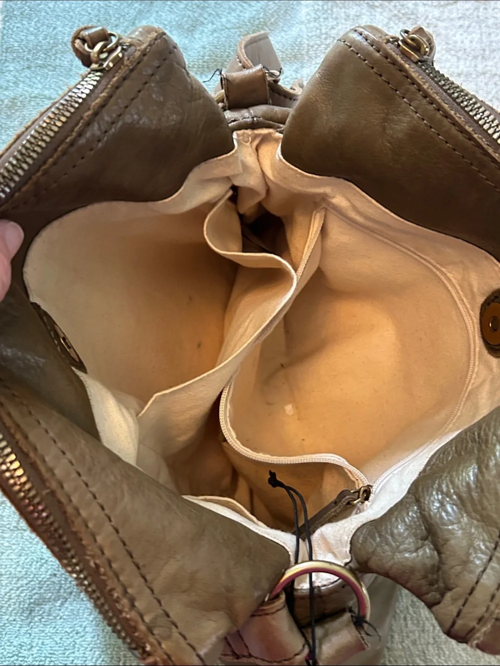 margot Olive Brown Leather Satchel Crossbody